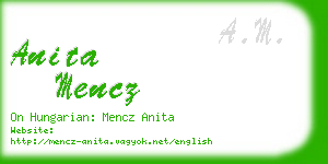 anita mencz business card